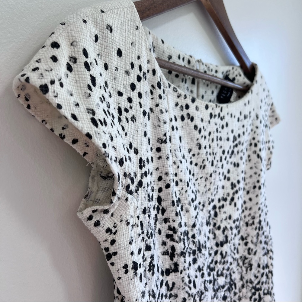 Yeohlee Floral print Sheath Midi Dress Cap Sleeves, Boat Neck, Black & White, 8 - Picture 9 of 13